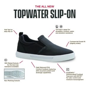 XTRATUF Men's Slip On Topwater Shoes Black